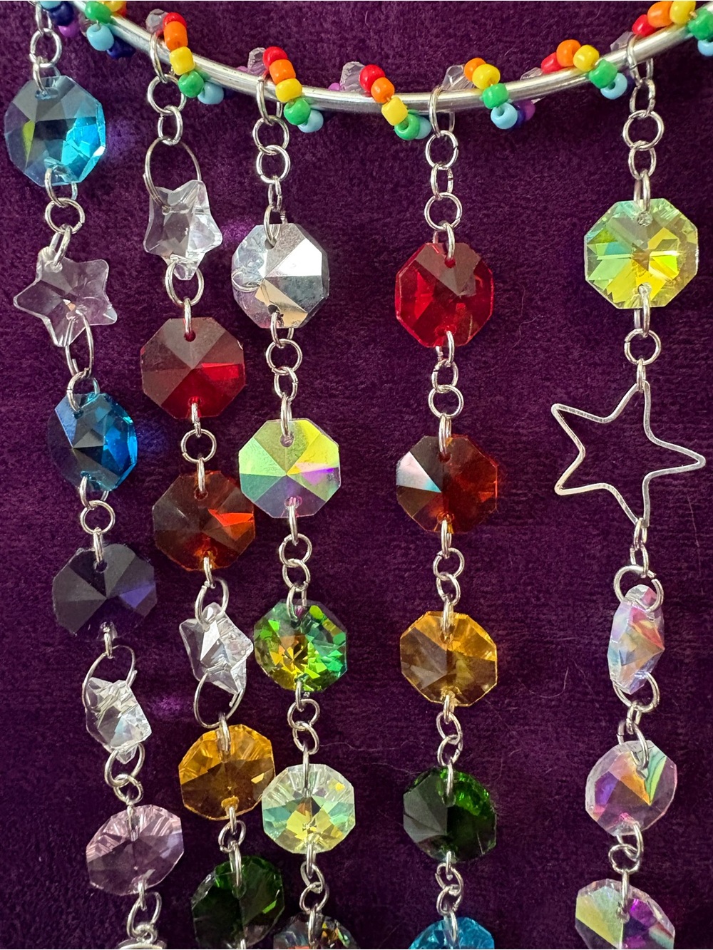 Rainbow Crescent Moon Hanging Sun-catcher R1 - Picture 9 of 10